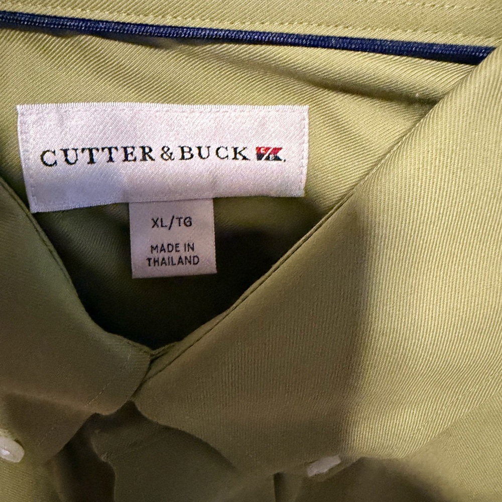 Cutter & Buck Men's Olive Button Down Shirt